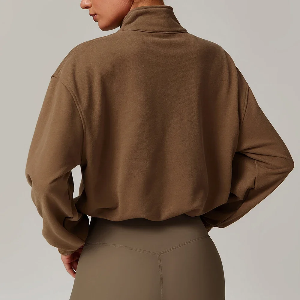 Зимняя спортивная толстовка с высоким воротником для бега пальто длинным