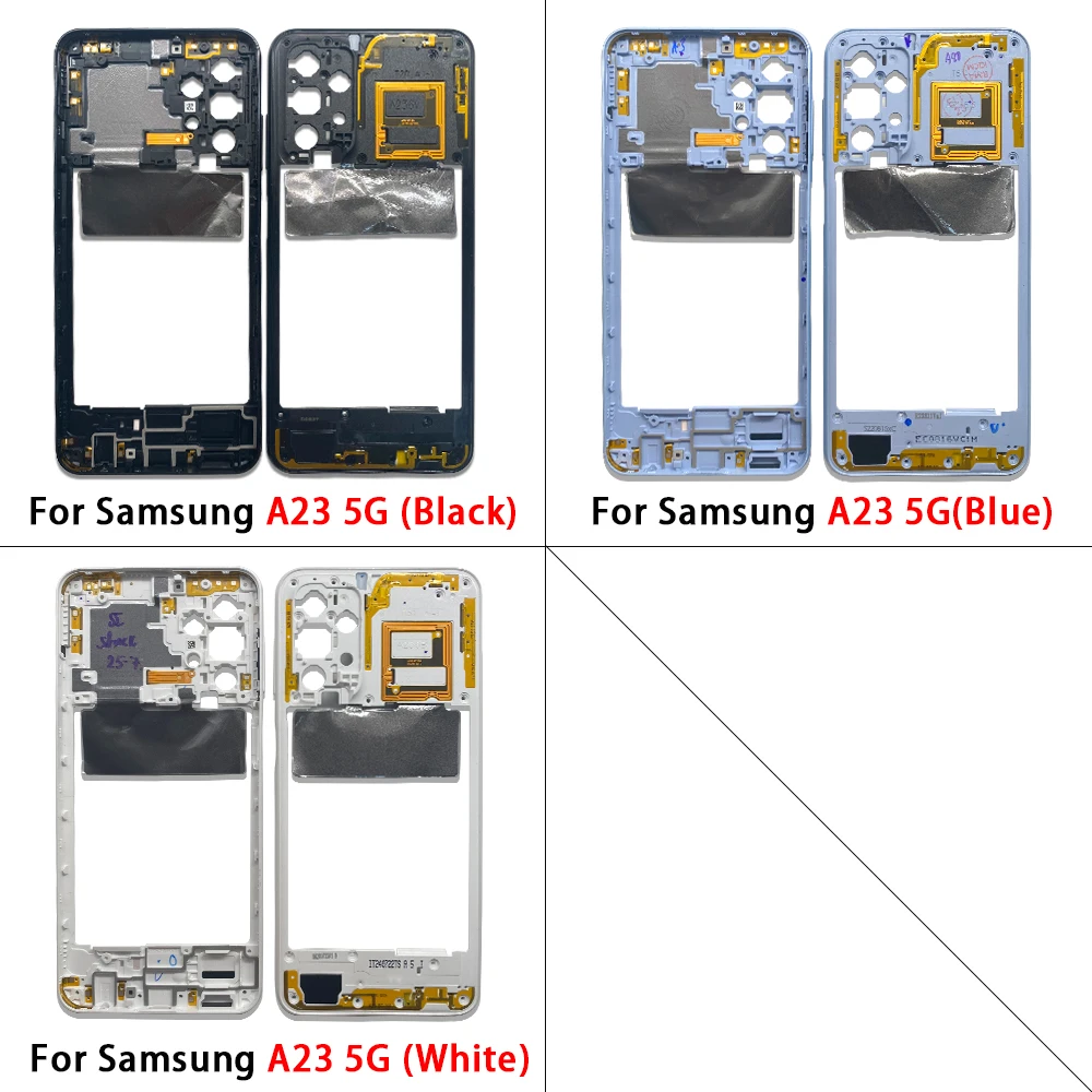 10 шт. новый корпус средней рамки с боковыми кнопками громкости для Samsung A23 4G A235F / 5G