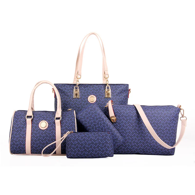 

5 Set Famous Brand Women luxury Hand Bag PU Leather Purse Bags shoulder Messenger Ladies Handbag