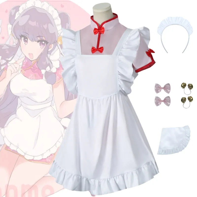 Sexy Ranma ½ Nibun-No-Ichi Shampoo Cosplay Costume Chinese Style Chi-Pao Maid Dress Woman Kawaii Party Suit