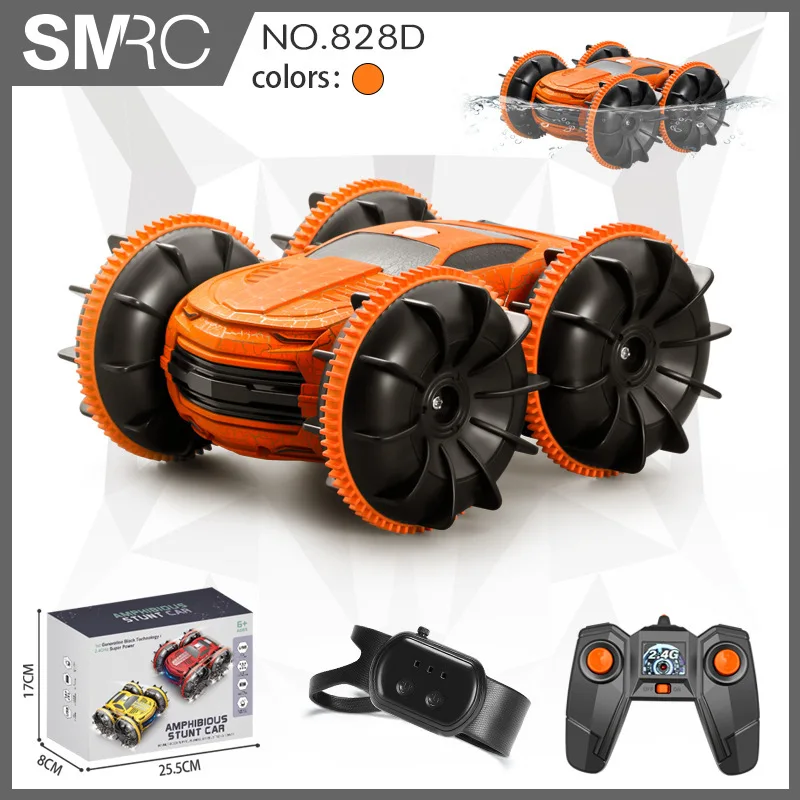 Автомобиль-амфибия SMRC с дистанционным управлением, 2,4 ГГц, рулон, 360, специальный эффект, управление жестами, игрушечный автомобиль с дистанционным управлением для мальчиков, рождественские подарки