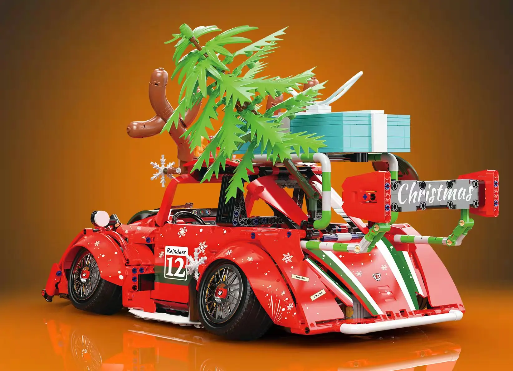 

Christmas Series Beetle Building Blocks Adult High difficulty Assembly Toys Electric Racing Building Blocks