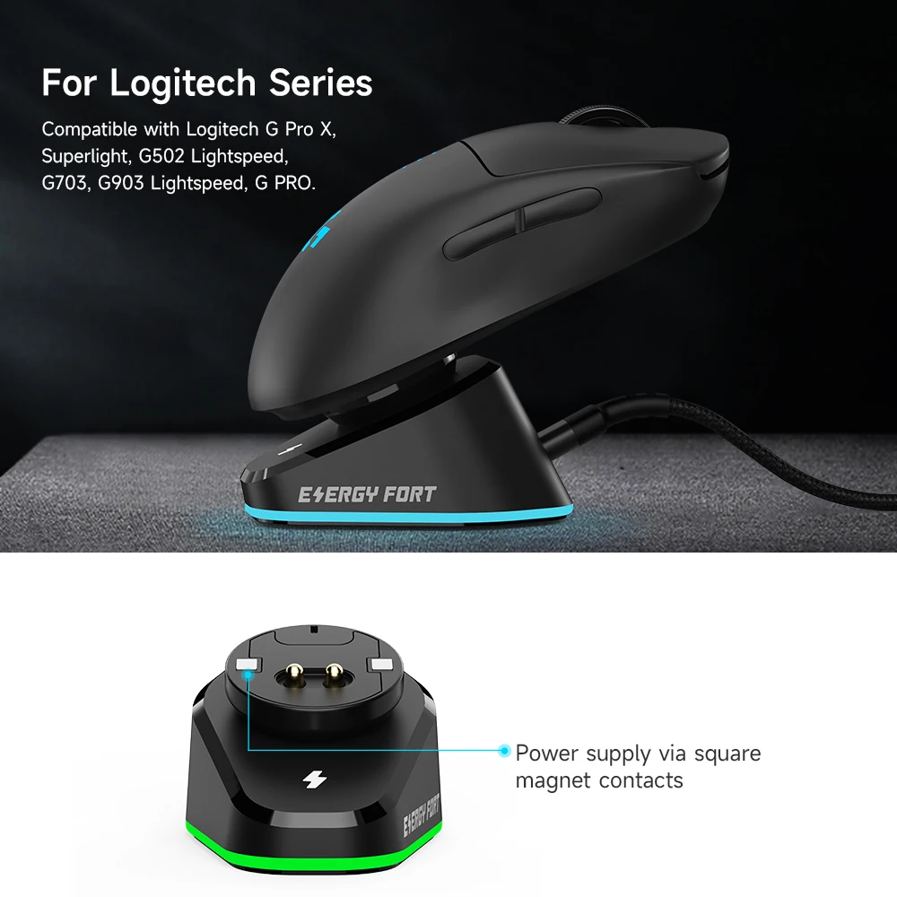Беспроводное зарядное устройство для мыши Logitech G Pro X Superlight G502 lightspeed Razer DeathAdder V2 Naga