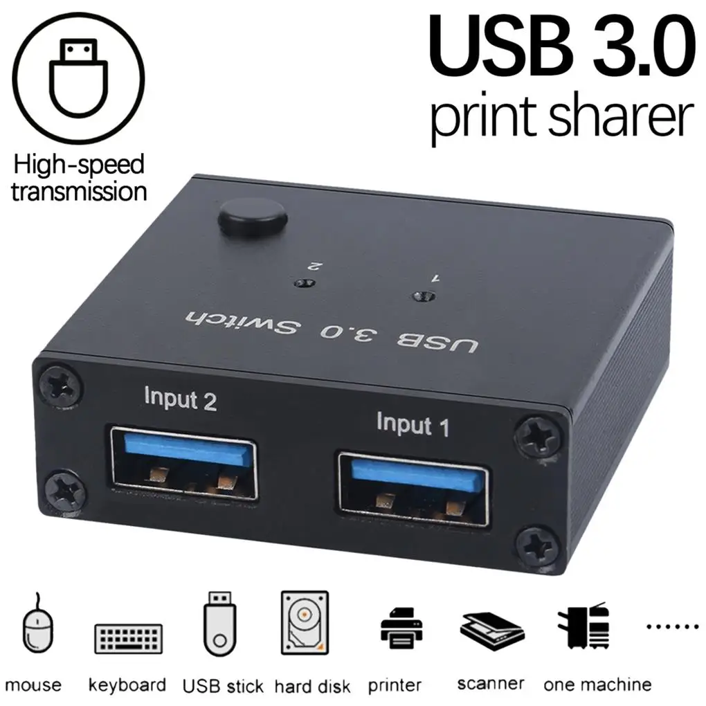 

USB 3 0 Switch Selector 2 Computers Sharing 1 USB Devices For Keyboard Mouse Printer Scanner USB Disk