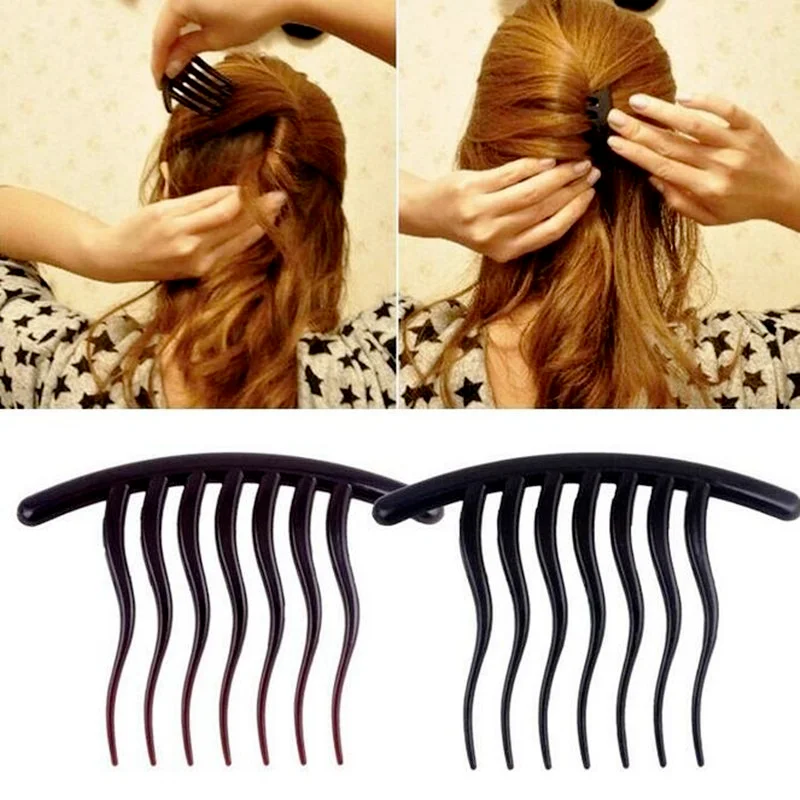 

2Pcs Volume Hairpins Inserts Hair Clip Ponytail Hair Comb Bun Maker Comb Grips Hair Comb Styling Tools Ornaments Headwear