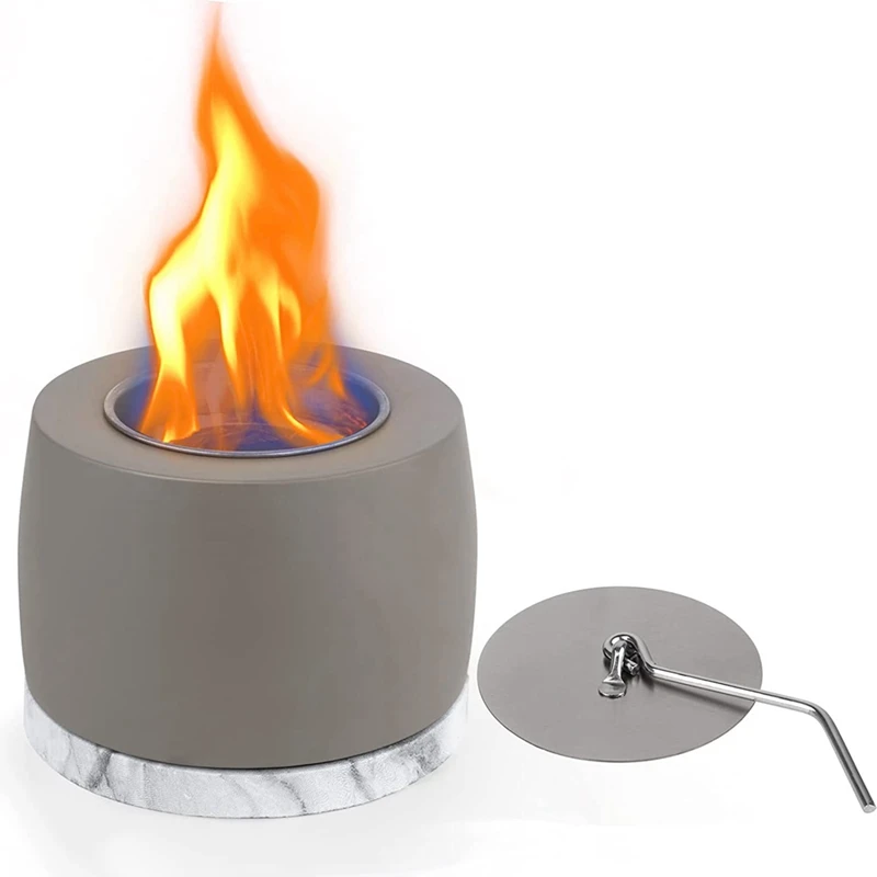 

Tabletop Fire Pit,Portable Concrete Fire Pit, Ethanol Fire Pit Table Top Firepit, Fire Bowl,Personal Fireplace Electric