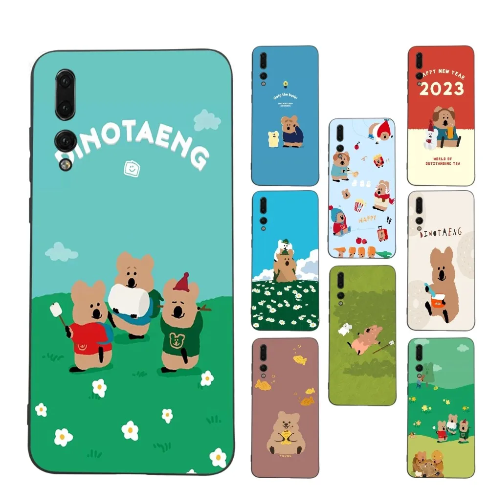 Cute D-Dinotaeng Bear Phone Case For Huawei P 8 9 10 20 30 40 50 Pro Lite Psmart Honor lite 70 Mate 20lite