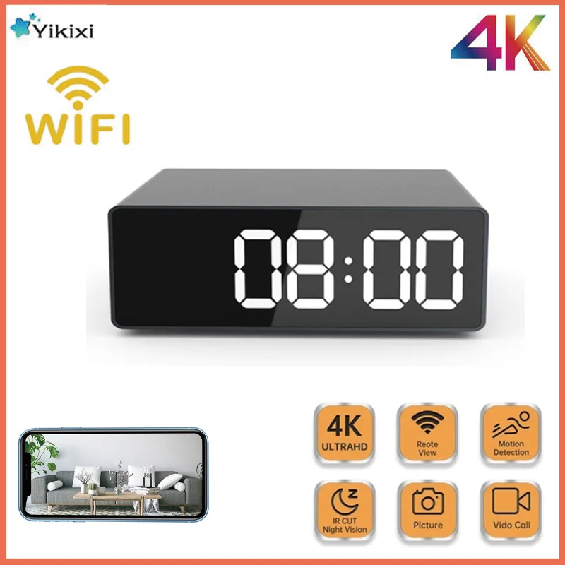 

WiFi Clock Video Camera HD Smart Home Security ip Cam Night Vision Motion Detection Micro Audio Recorder Suport Hidden TF Card
