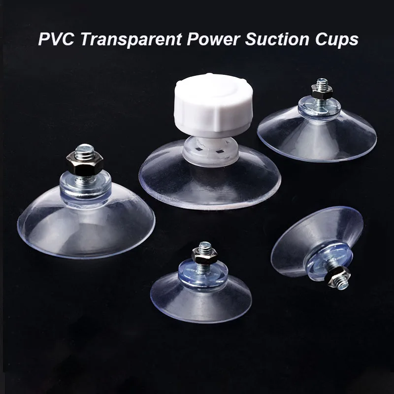 Diameter 3.2/4.0/4.4/4.8cm PVC Transparent Powerful Perforated Suction Cups Glass Table And Chair Cushion Foot Screws M4/6 Hooks
