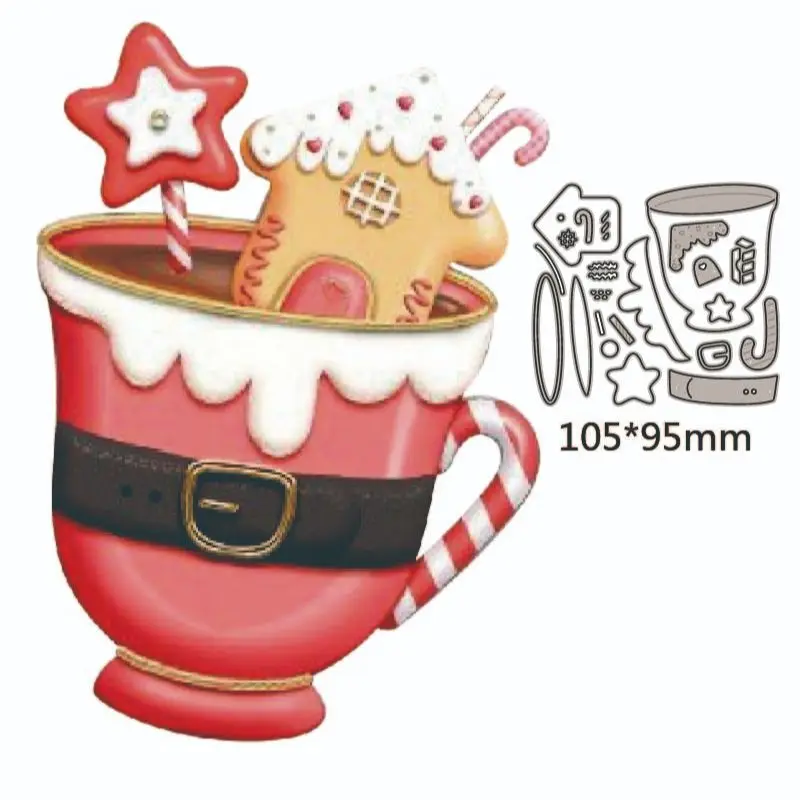 Новинка 2023 металлические штампы рождественские украшения для чашки с печеньем
