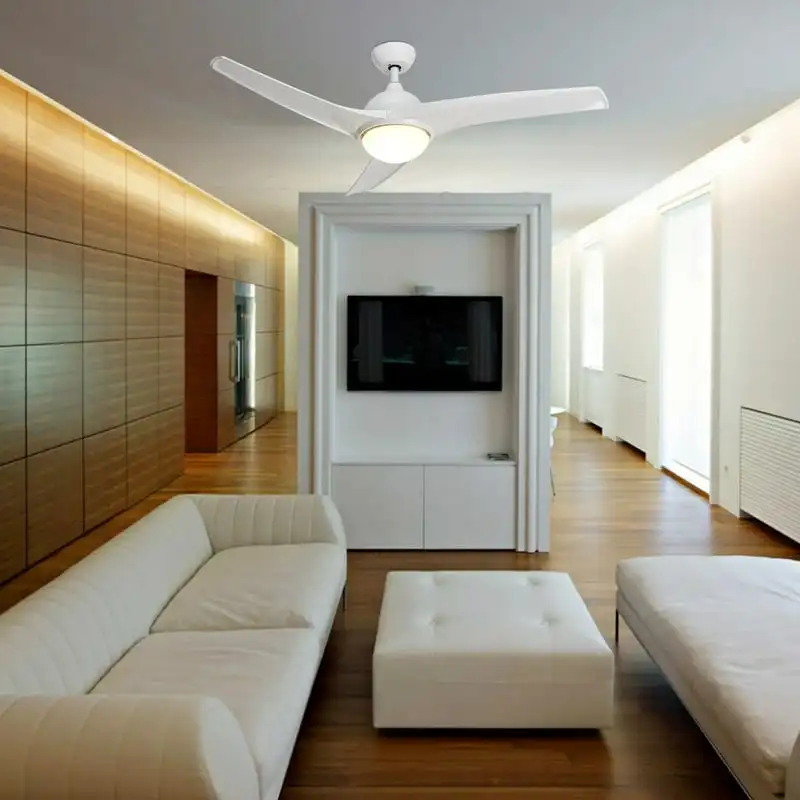 

Fan with LED Panel Lights & Remote 3 White Color Blades Contemporary