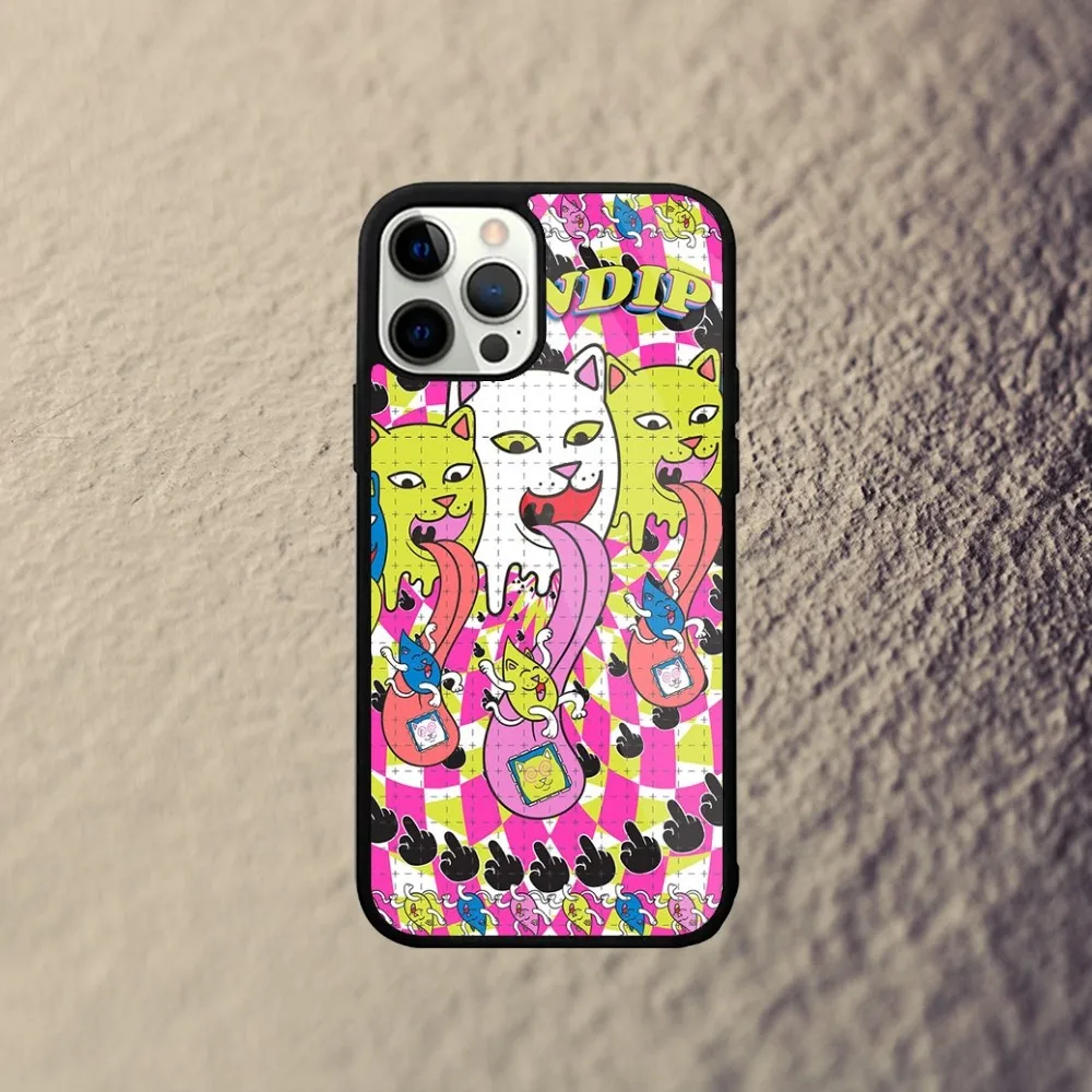 Cat R-RipndipS Phone Case For iPhone 16 15 14 13 12 11 Plus Pro Max Mini Magsafe Magnetic Wireless Charging
