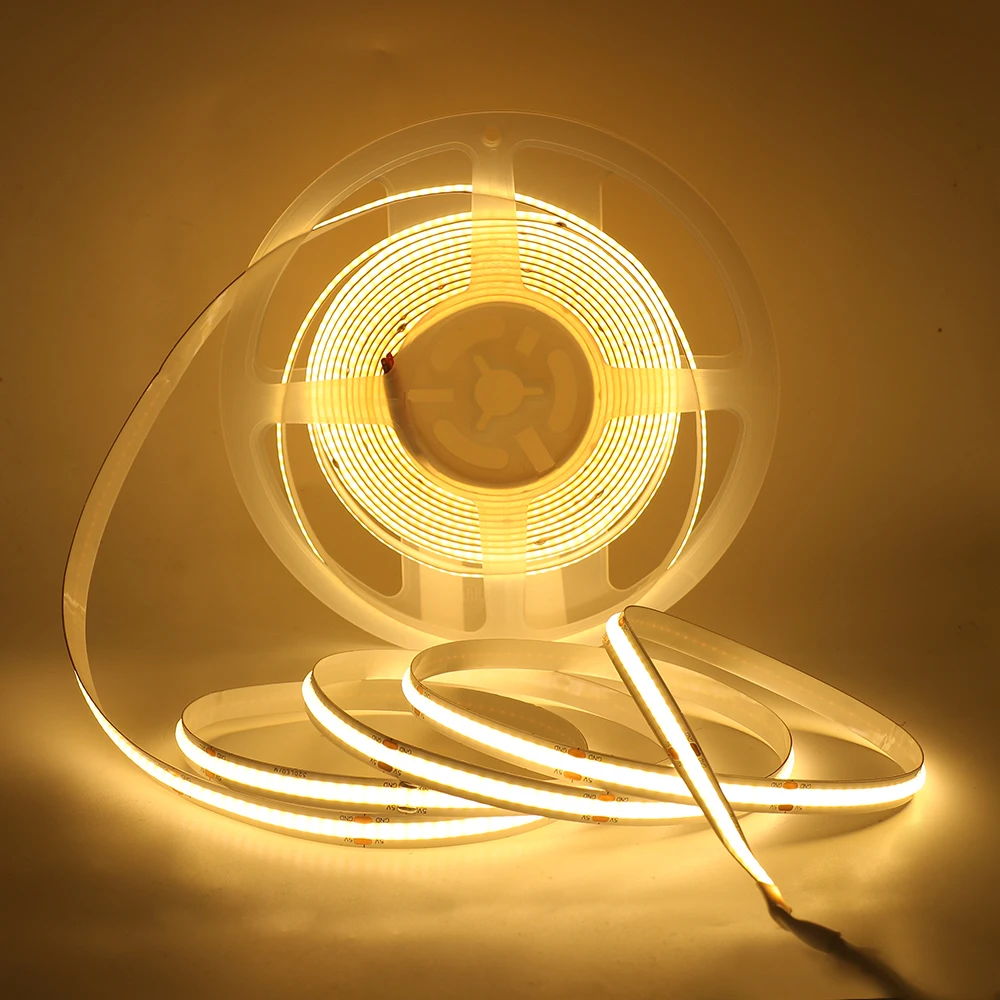 

DC 5V USB LED COB Light with ON/OFF Switch / Dimmable High Density COB LED Strip Super Bright 320LEDs/m Power 5-6W/m LED Tape