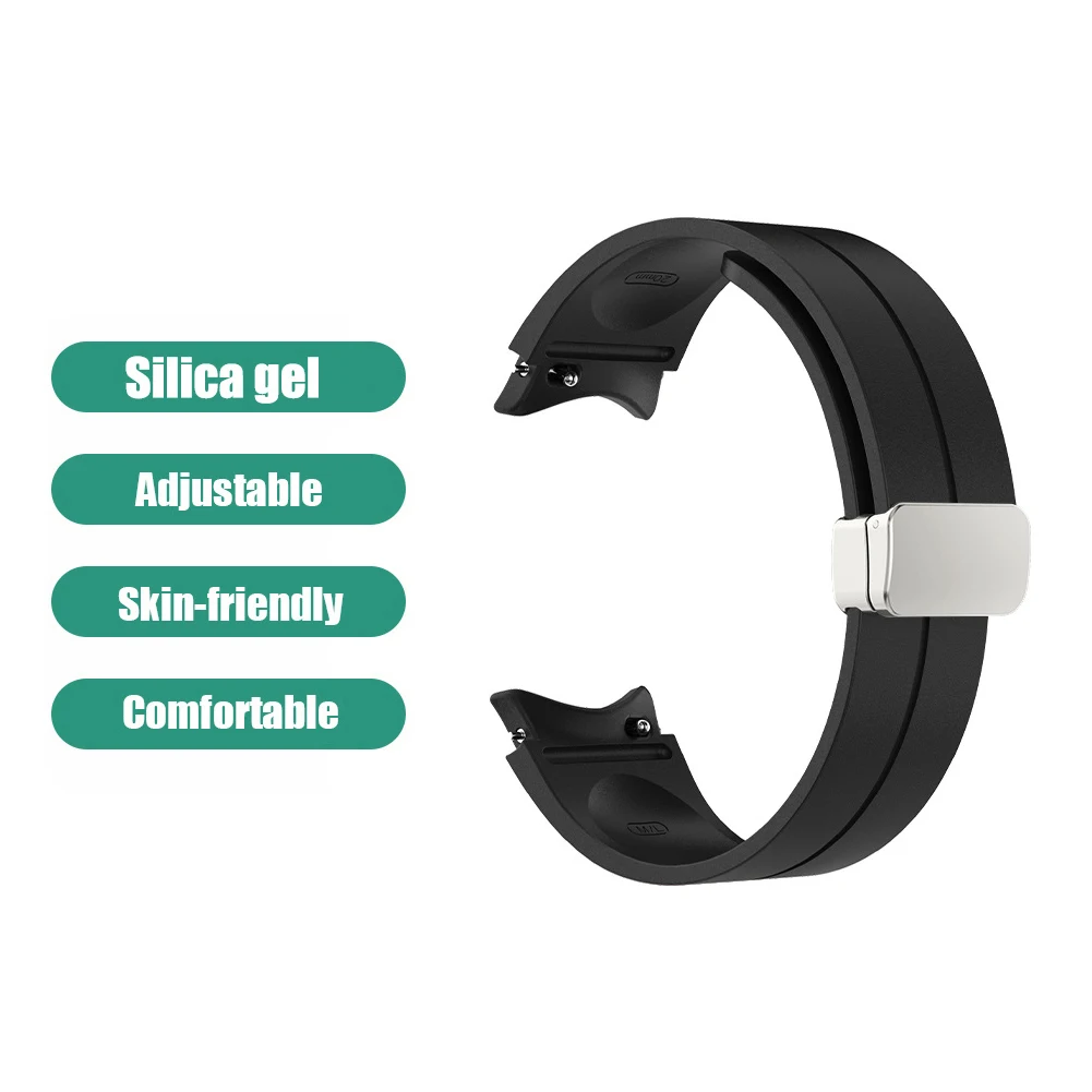 

Силиконовый ремешок для часов с магнитной застежкой, удобный мягкий ремешок для смарт-часов, ремешок для Samsung Galaxy Watch 4/4Classic