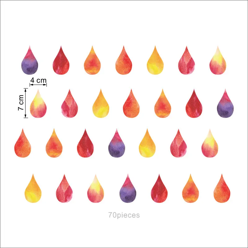 Красочные капли дождя настенная наклейка задний фон для телевизора украшение