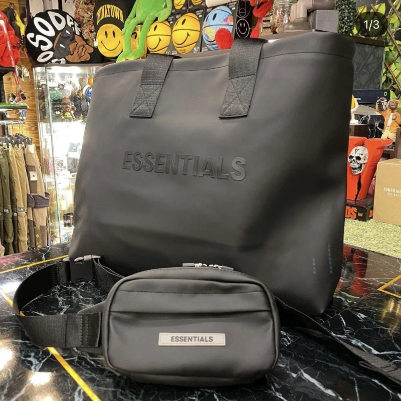 

Essentials Big Handbag Fashion High Street Tote Bag PU Leather Soft Street Men's and Women's Shoulder Bag Leisure Document Bag