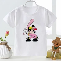 disney unisex 3 8t t shirt minnie mouse baseball girl graphic child white tops tee exquisite short sleeve all match kid t shirt