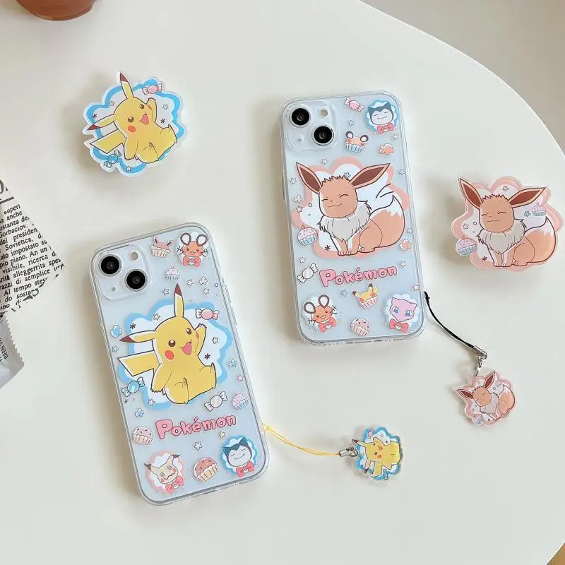 

Anime Cartoon Mobile Phone Case for iphone 14 Pro Max 13 12 11 Plus Xsmax Xr Xs X Kawaii Lovely Pikachu Eevee Drop Shockproof