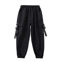 2022 fashion black cargo pants for girls teenage sweatpants elastic waist pants kids trousers children girls streetwear 3 16 y