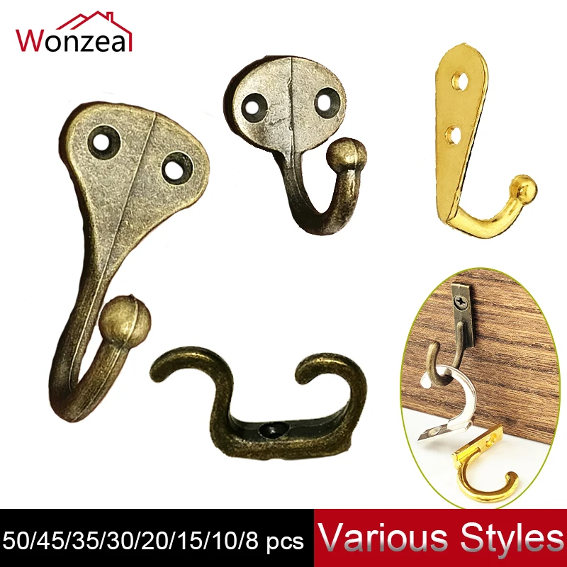 

WHolesale Wall Hooks With Screws Prong Iron Kitchen Handbag Bathroom Coat Clothes Single Hanger Hanging Furniture Hardware #XG39