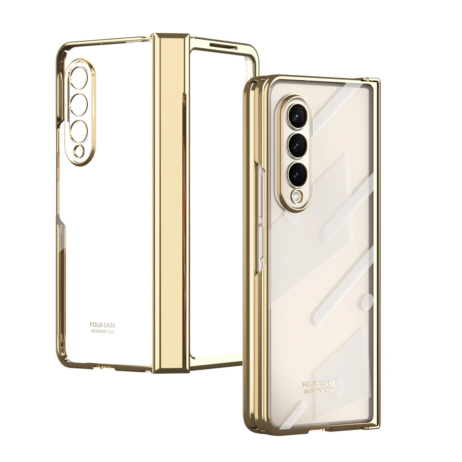 

Clear Plating Fashion Folding Coque Case for Samsung Galaxy Z Fold 3 Fold4 Fold5 5G Fold3 Fold 4 5 2 fold2 Glass Film Covers