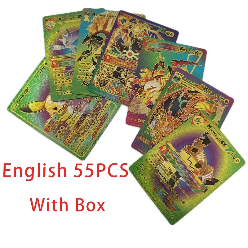 

11-27 шт./набор, карточка из металла с покемоном