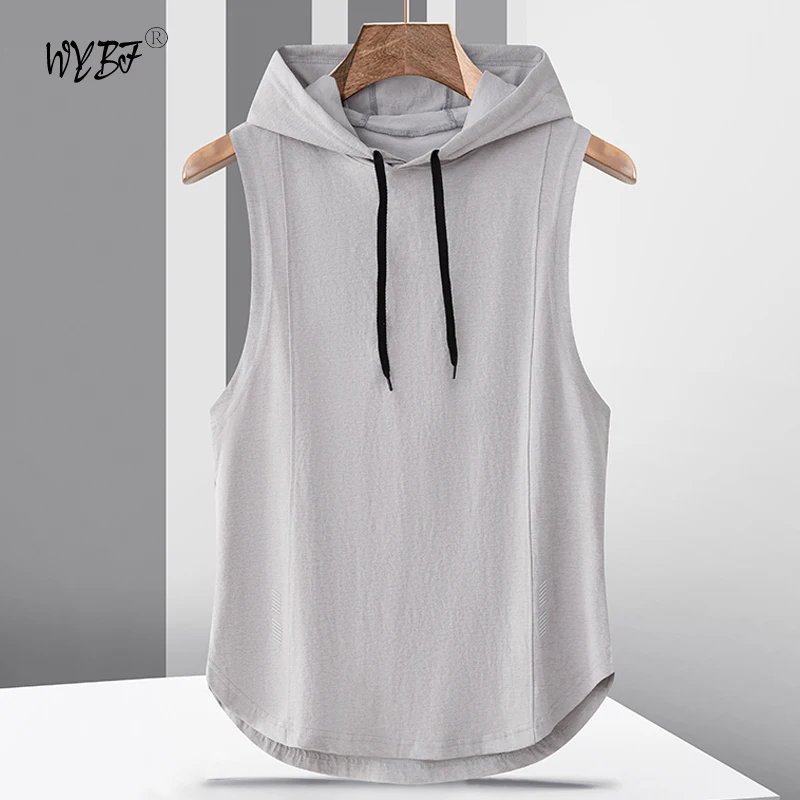 

Men's Summer Gym Shirt Street High Quality Sleeveless T-shirts For Men Tank Tops Workout Fitness Singlets Sport Vest Clothing