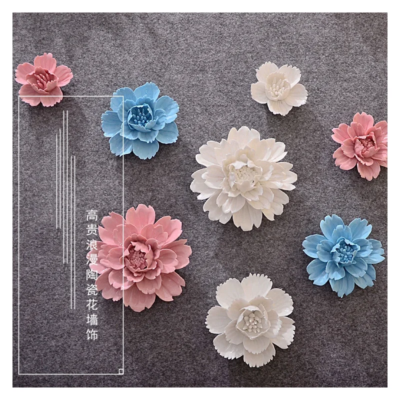 

Creative 3D Simulation Flower Creative Ceramic Flower Home Wall Hanging Decoration Decoration Living Room Wall Background Mural