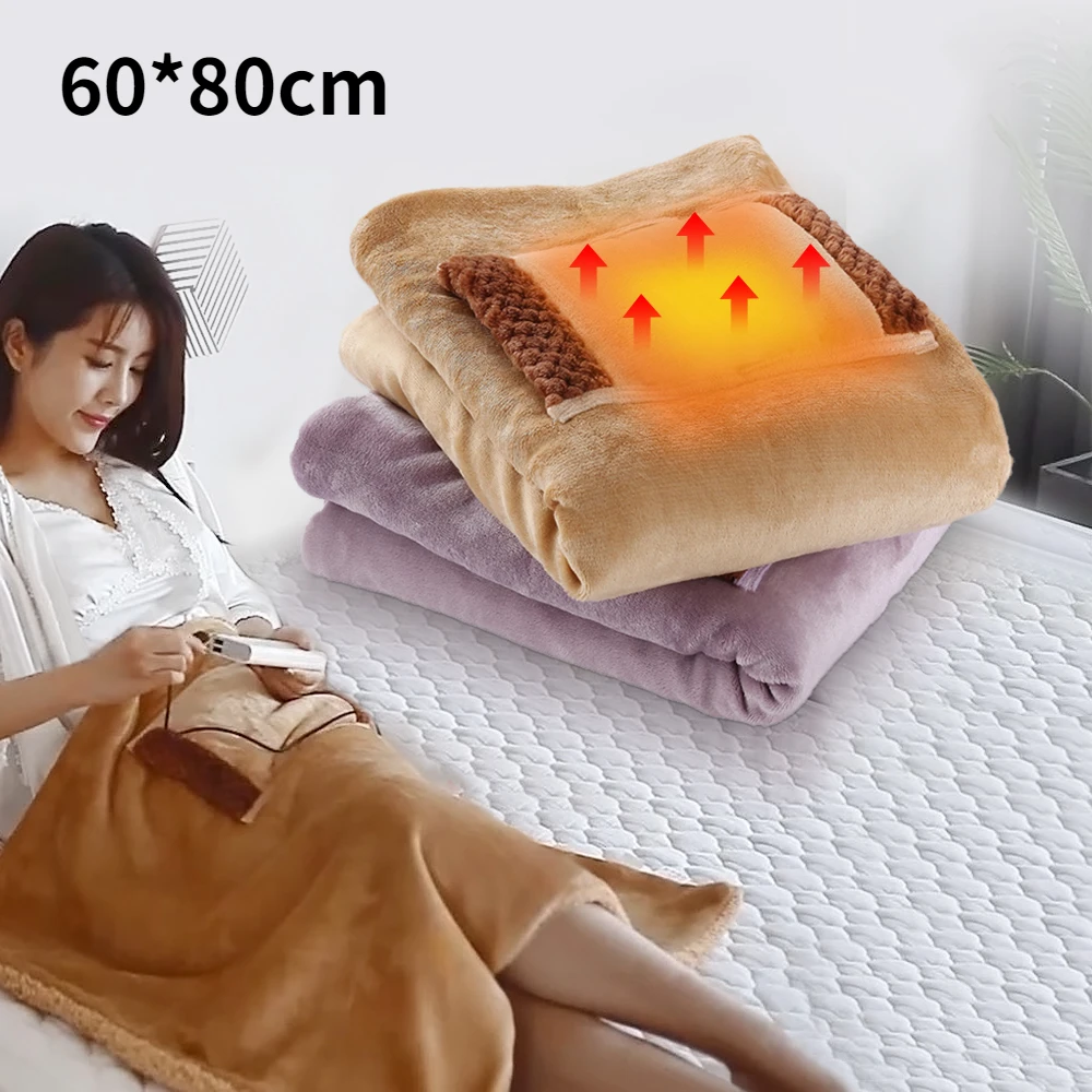 

Electric Blankets 5V Soft Thicker Heater Bed Warmer Winter Warm Heating Blanket Washable Thermostat USB Charging With Pocket New