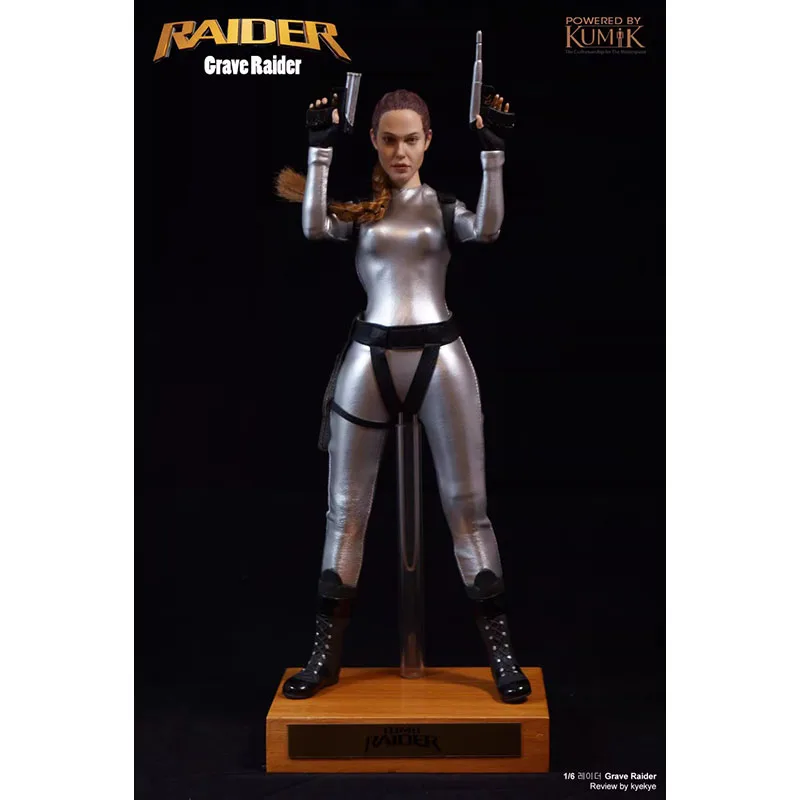 

В наличии оригинальный KUMIK KMF23-T007 1/6 Laura гравировка Raider Серебряный комбинезон наряд с оружием женские модели солдат игрушки