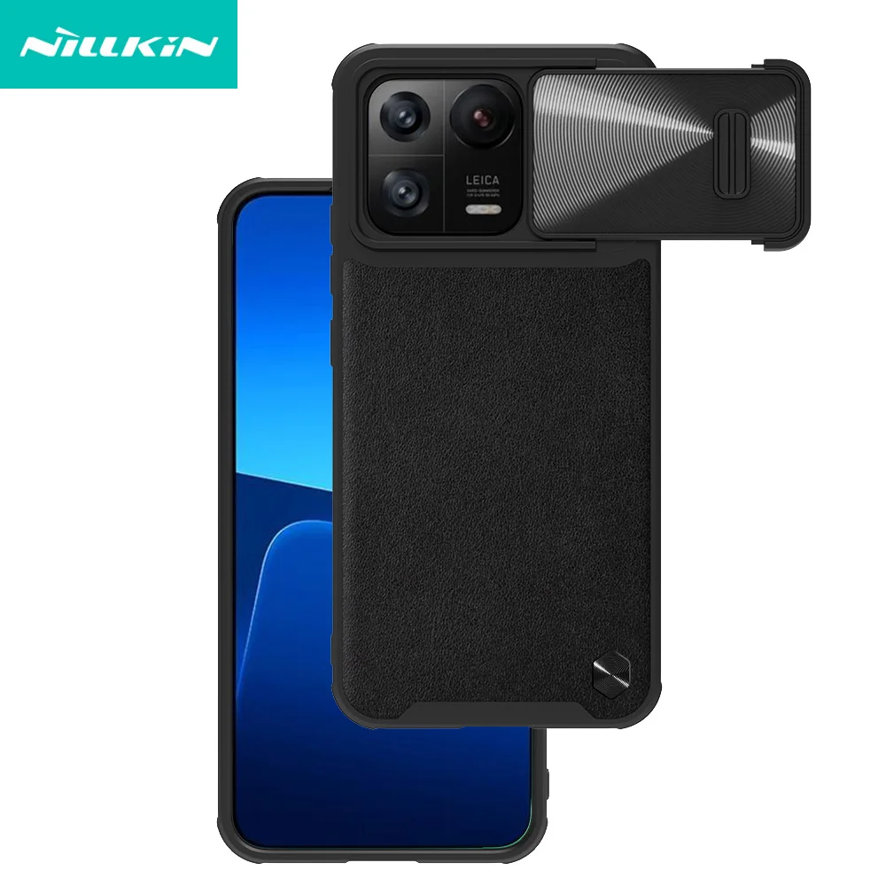 

For Xiaomi Mi 13 Case NILLKIN CamShield Leather Case Texture Slide Camera Privacy Protection Spring Cover For Xiaomi Mi 13 Pro