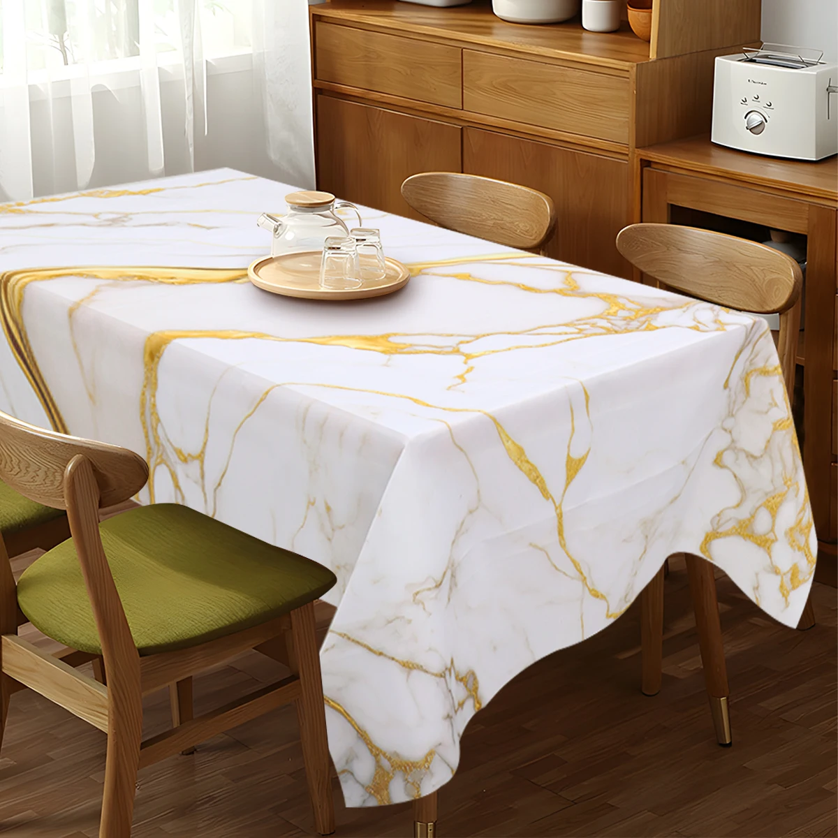 Мраморная Текстура Дорожка Для Стола Из Искусственной Кожи Золотой Черный
