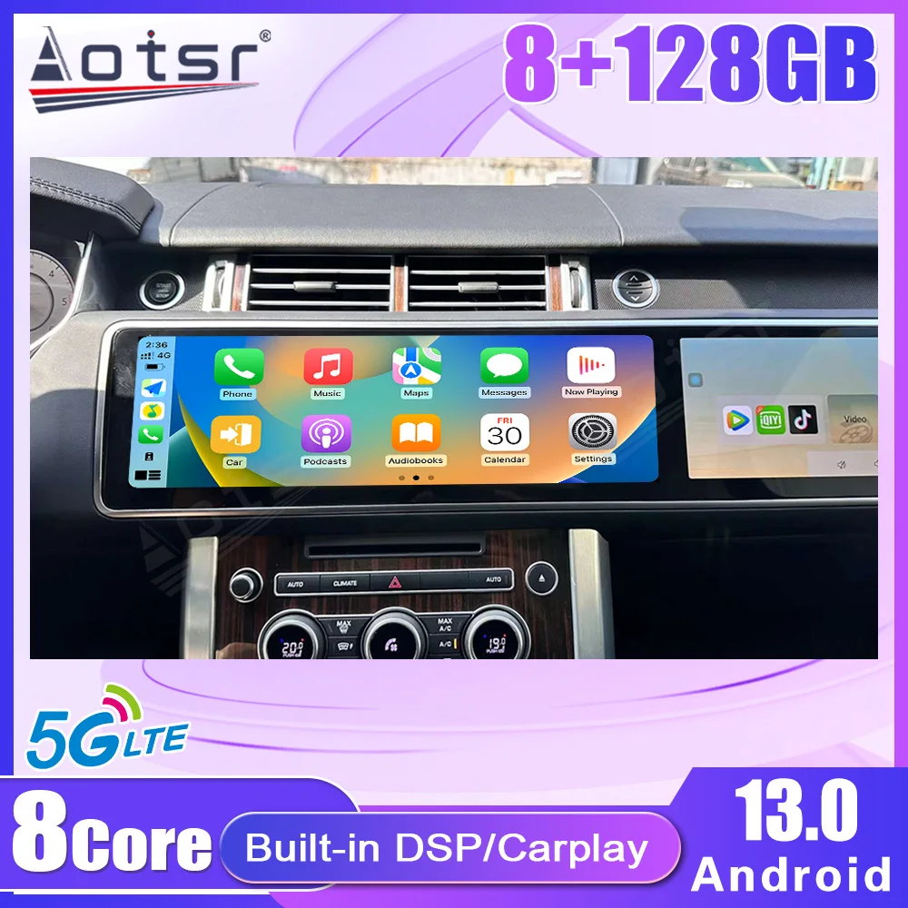 Автомобильный GPS навигатор 8 + 128 ГБ 15 5/12 3 дюймов два экрана для Range Rover Vogue L405 Sport L494