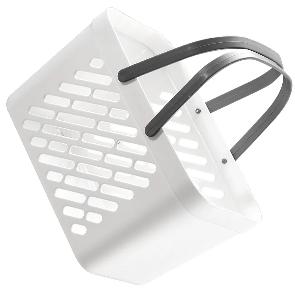 

Пластиковая корзина с ручкой для хранения, настольный держатель для всякой всячины, полые корзины для душа, маленький контейнер