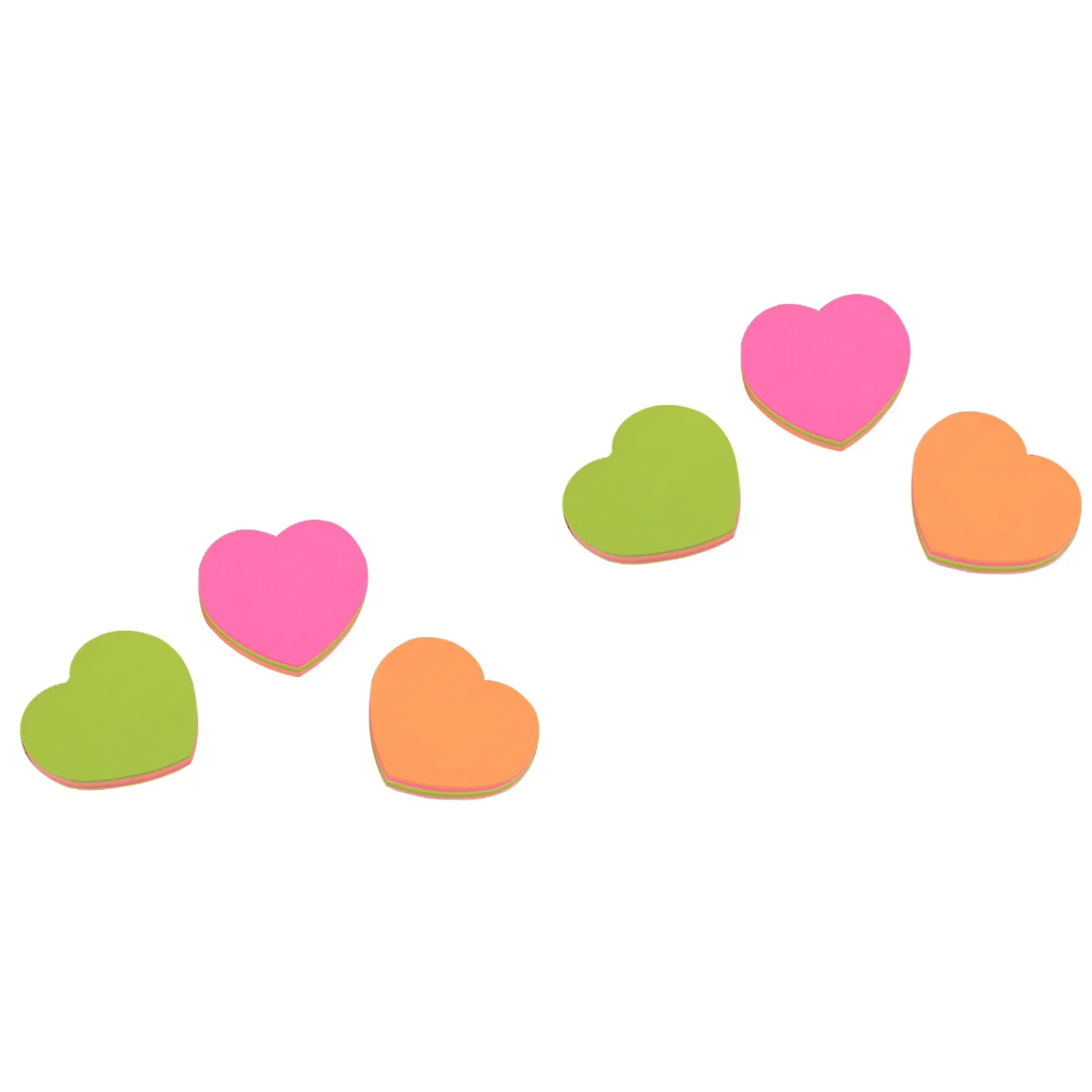 

6 pcs Heart-shaped Sticky Pads Posted Self-Adhesive Paper Notes Facilitated Stickers Notepads