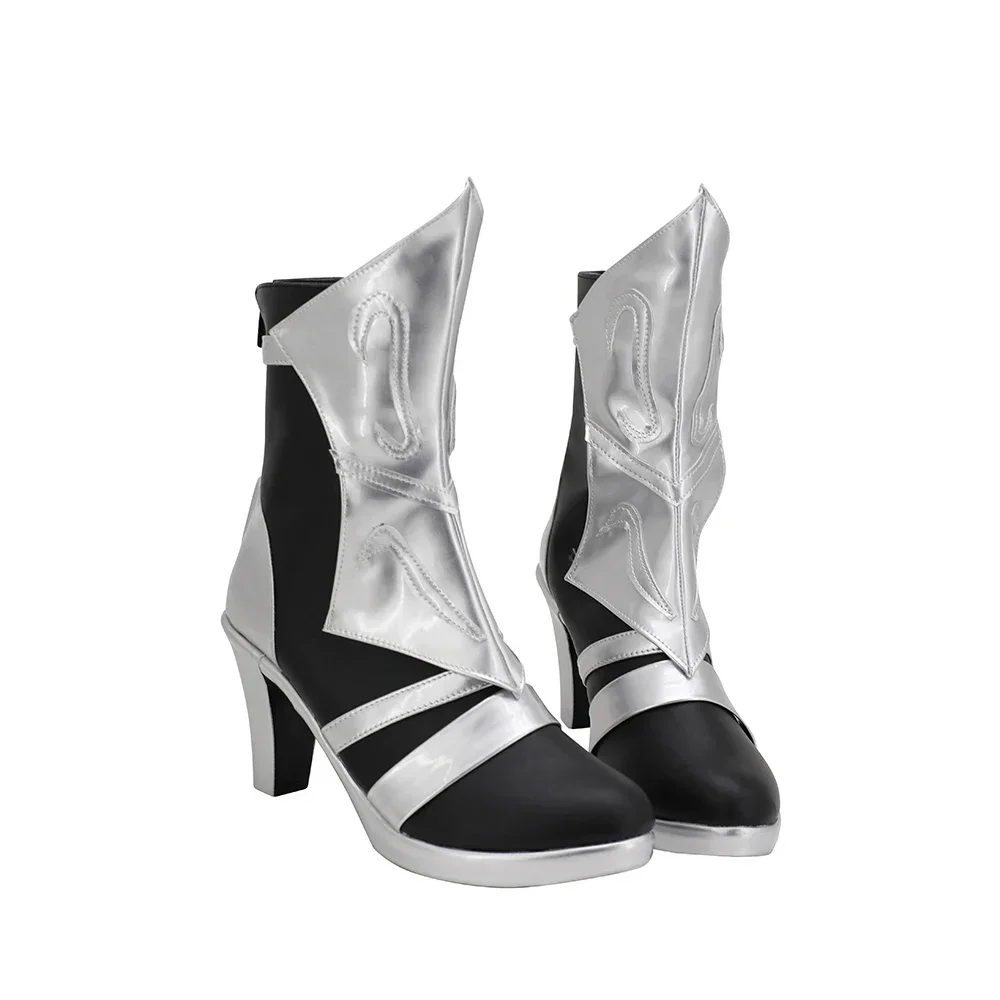 Сапоги для косплея Jeanne dɺrc — серебряные туфли на высоком каблуке с линейкой
