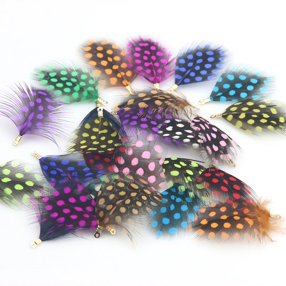 

12pcs/LOT 4.5CM Pearl Feather Tassel Pendant KC Gold Jewelry Accessories Bracelet Necklace Home Decorations DIY Making Charm