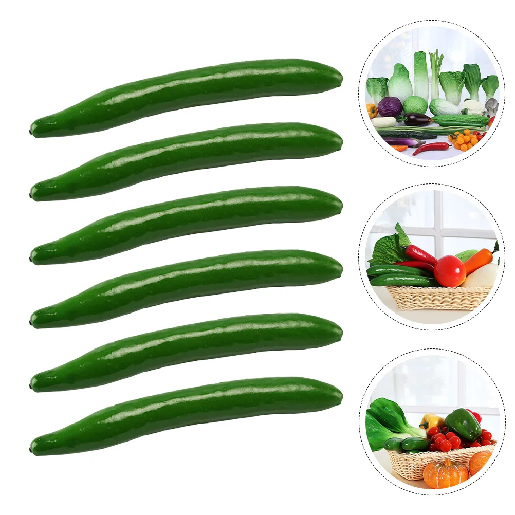 

6 Pcs Simulation Cucumber Model Prop Emulation Realistic Vegetable Tabletop Decor Artificial Plants Ornaments Kitchen