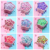 200pcs 6mm imitation pearls acrylic round pearl spacer loose beads diy jewelry making neil phone case hairpin accessories craft