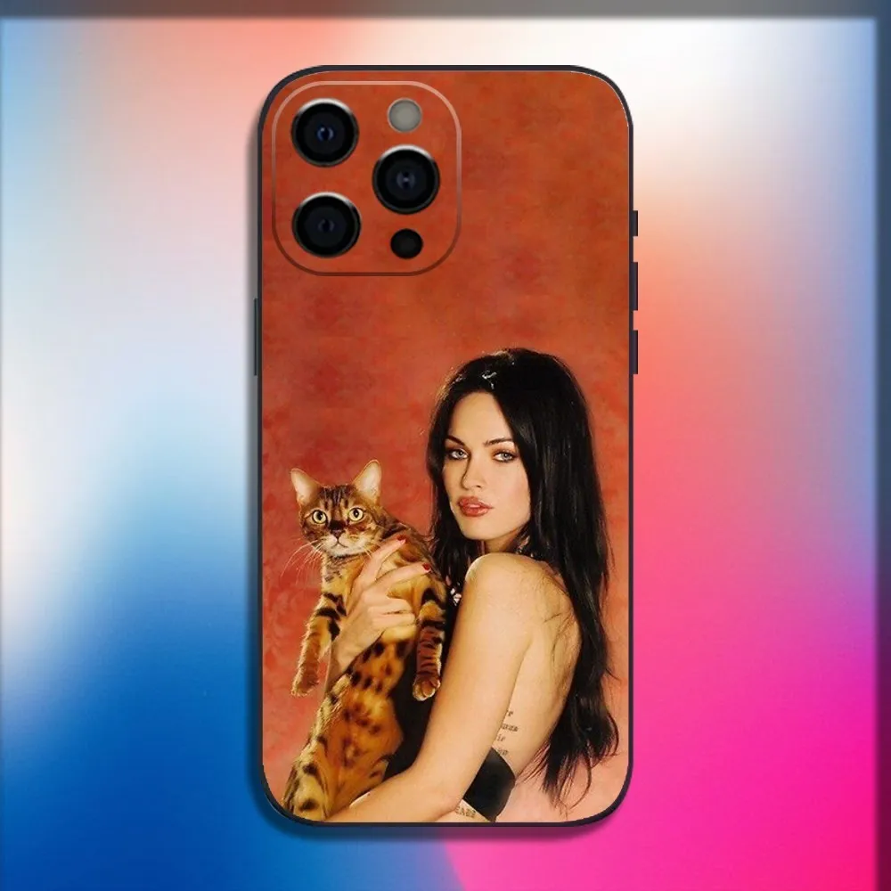 Чехол для телефона Actor M-Megan F-Fox iPhone 16 15 14 13 12 11 Pro X XS Max XR Plus Mini Soft Black Cover