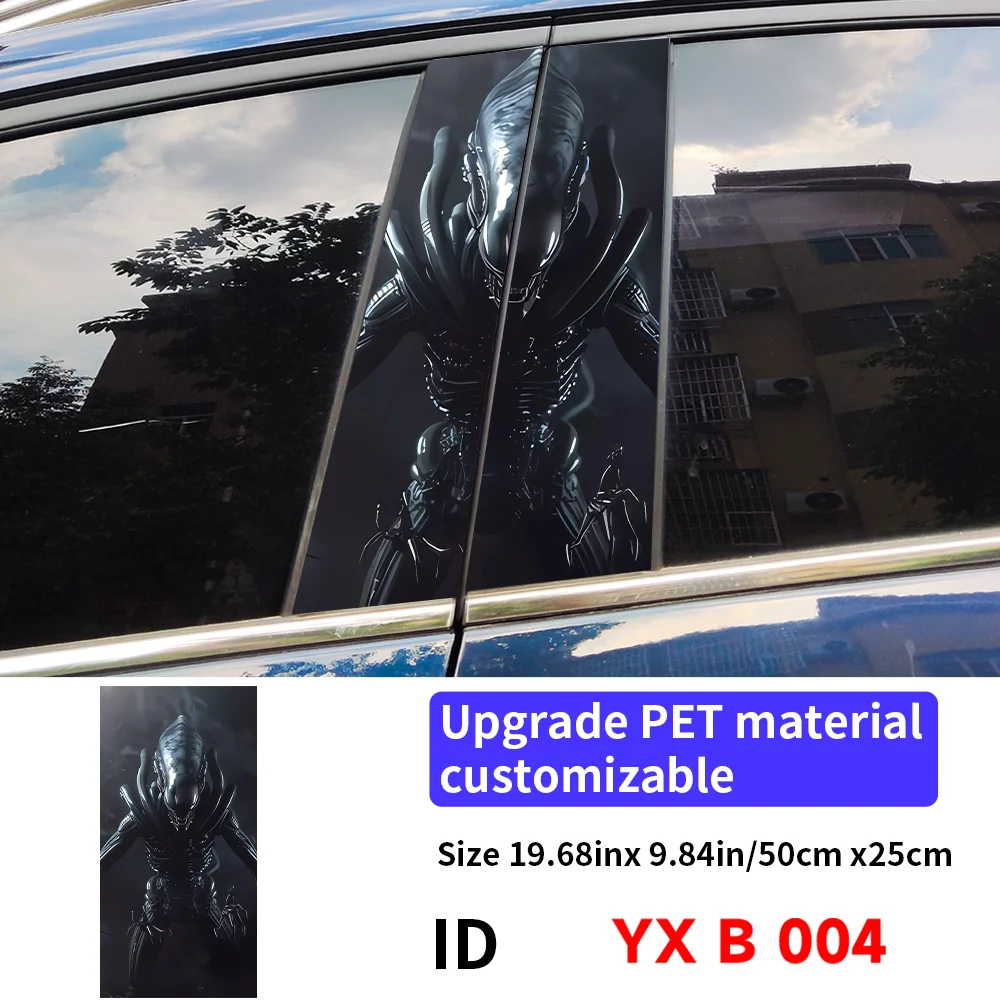 

Автомобильные наклейки с изображением инопланетянина, водостойкие автомобильные декоративные наклейки на стойку B, царапины, прочные автомобильные двери, виниловые наклейки на столб, аксессуары для декора автомобиля