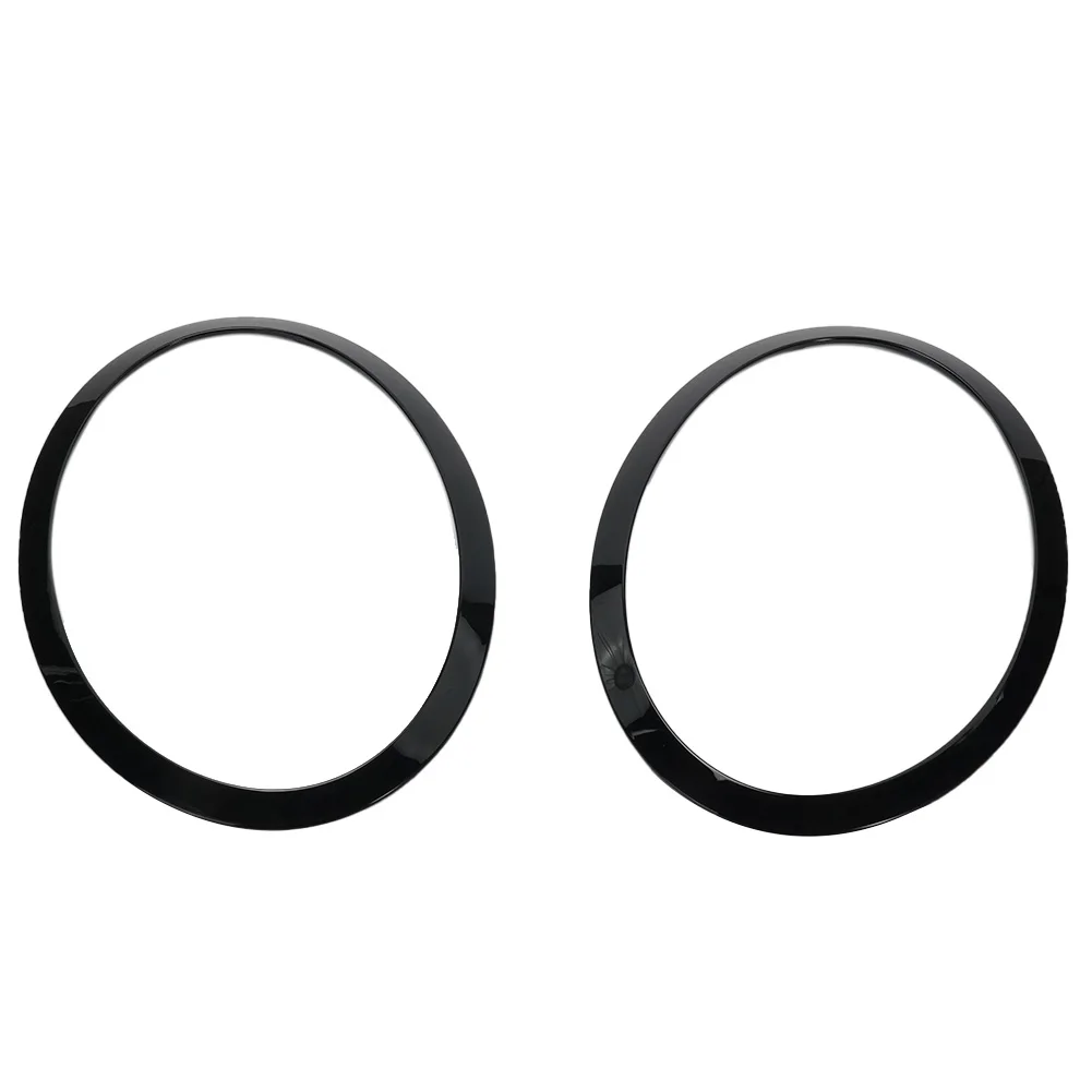 

Part Frame SET 2pcs 51712355791 ABS Accessories Bright BLACK HEADLIGHT TRIM RING LEFT+RIGHT Durable High Quality