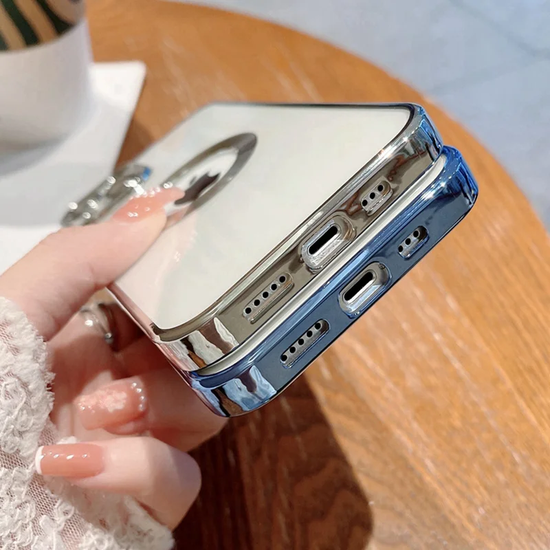 Прозрачный Роскошный чехол для iPhone мягкий со стеклянной защитой объектива