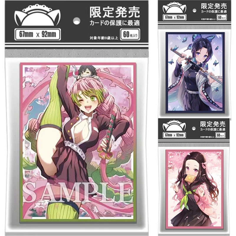 

60pcs/bag Demon Slayer Nezuko Kochou Shinobu Kanroji Mitsuri Card Film Anime Classics Game Collection Cards Protective Case