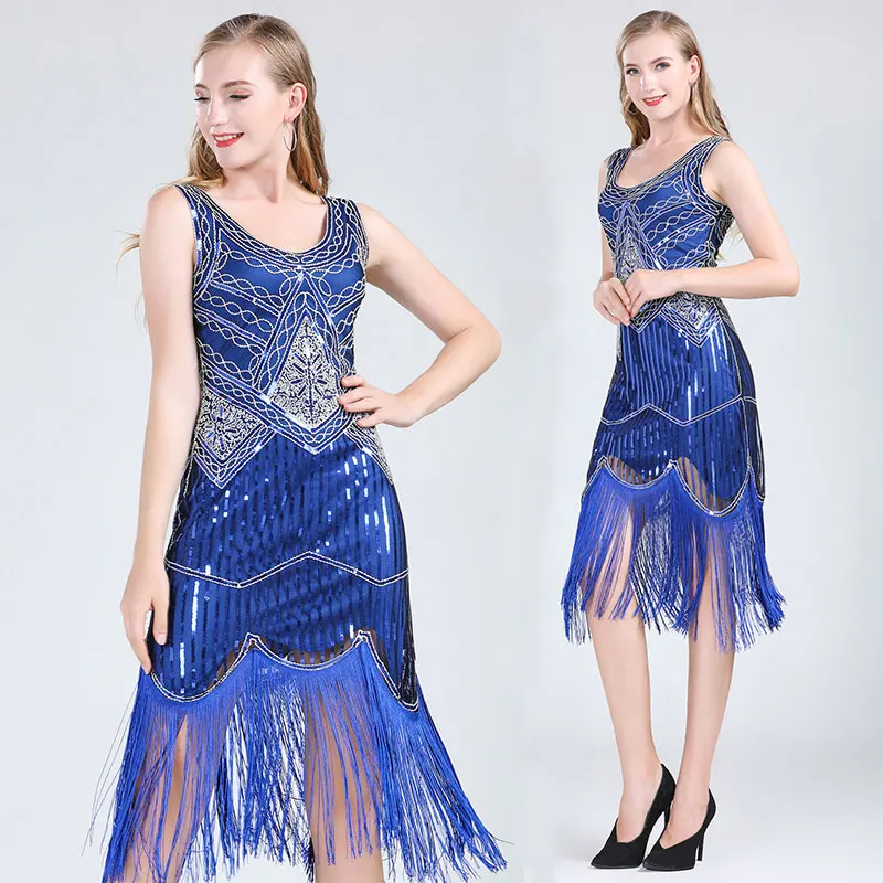 Женское платье-Чарльстон с блестками и бахромой в стиле 1920-х годов - купить по