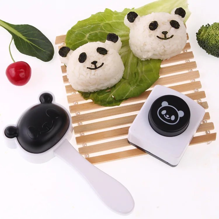 

Panda Rice Ball Mold Set Creative Cute Sushi Material Tool Seaweed Clip Laver Embosser Sushi Mold Bento Keuken Accessoires