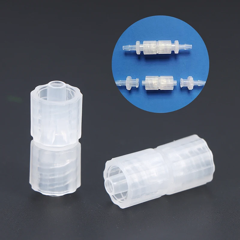 2Pcs Double Male Luer Connector Straight-through Connector Medical Thread Adapter Luer Connector