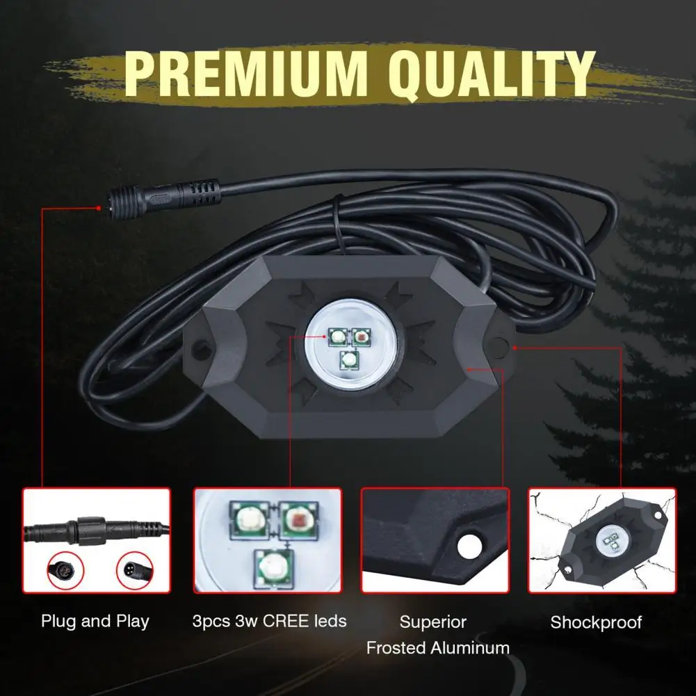 

Energy-saving Portable Waterproof Automatic Control RGB LED Rock Light RGB LED Rock Light Vehicles Supplies