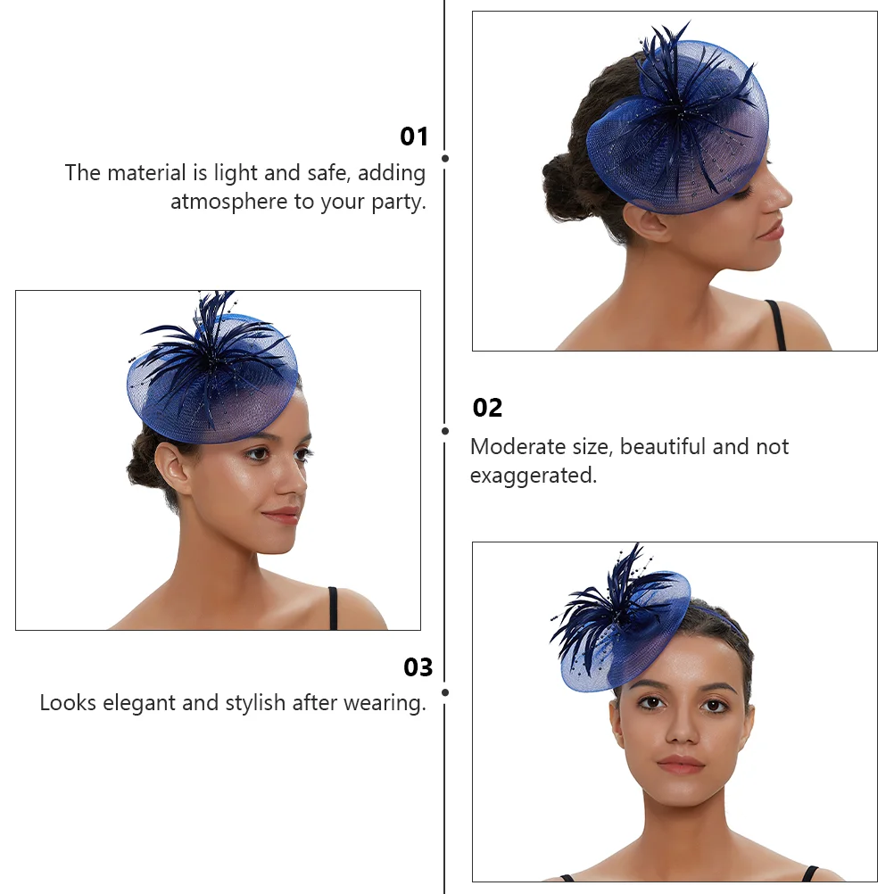 Сетчатая повязка на голову с перьями аксессуары для волос плетение страз белый