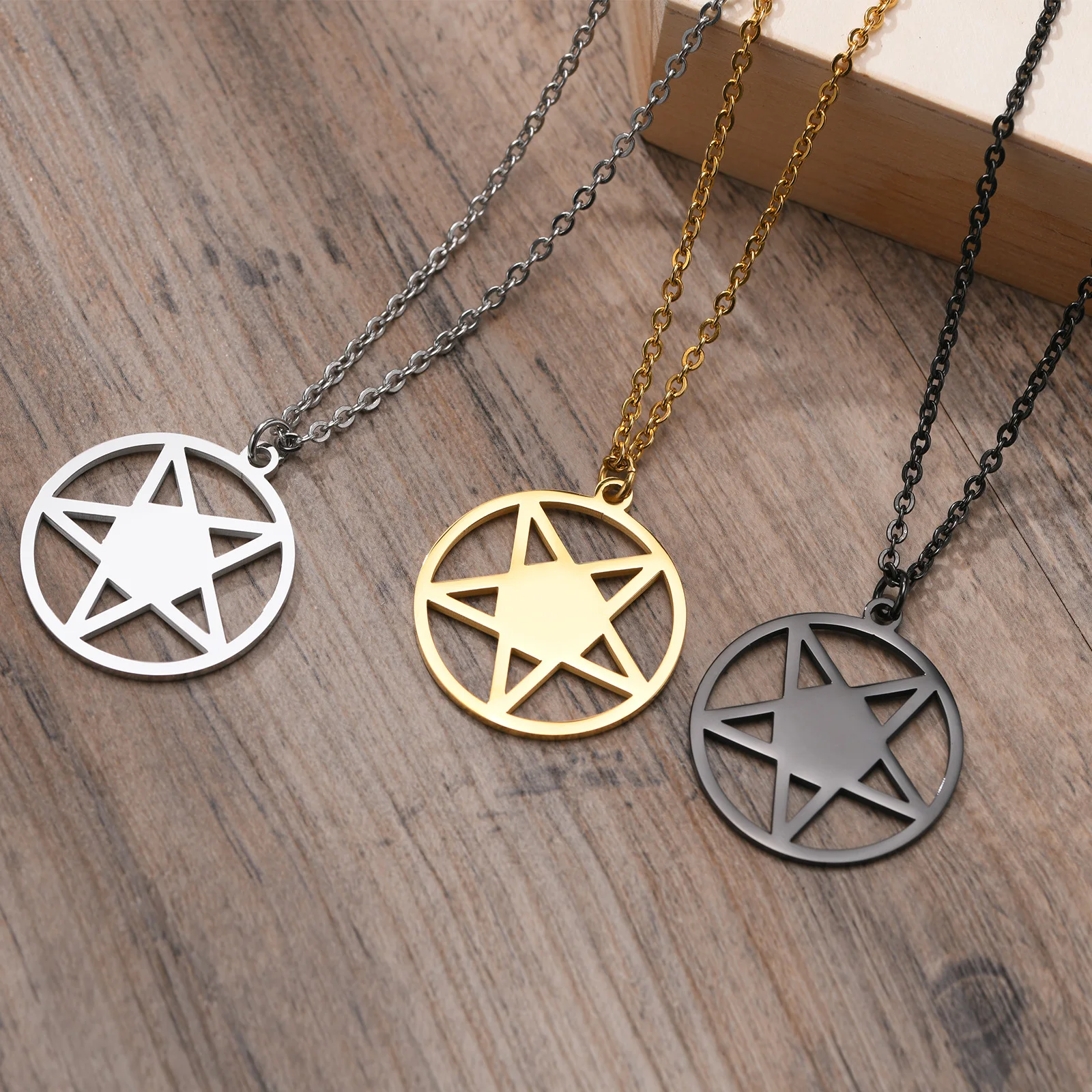 

Pentagram Pendant Necklace, Personalized Gothic Pendant Necklace ,Pentagram Name Necklace, Occult Jewelry, Wiccan Witch Necklace